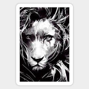 Lion Wild Nature Free Spirit Art Brush Painting Magnet